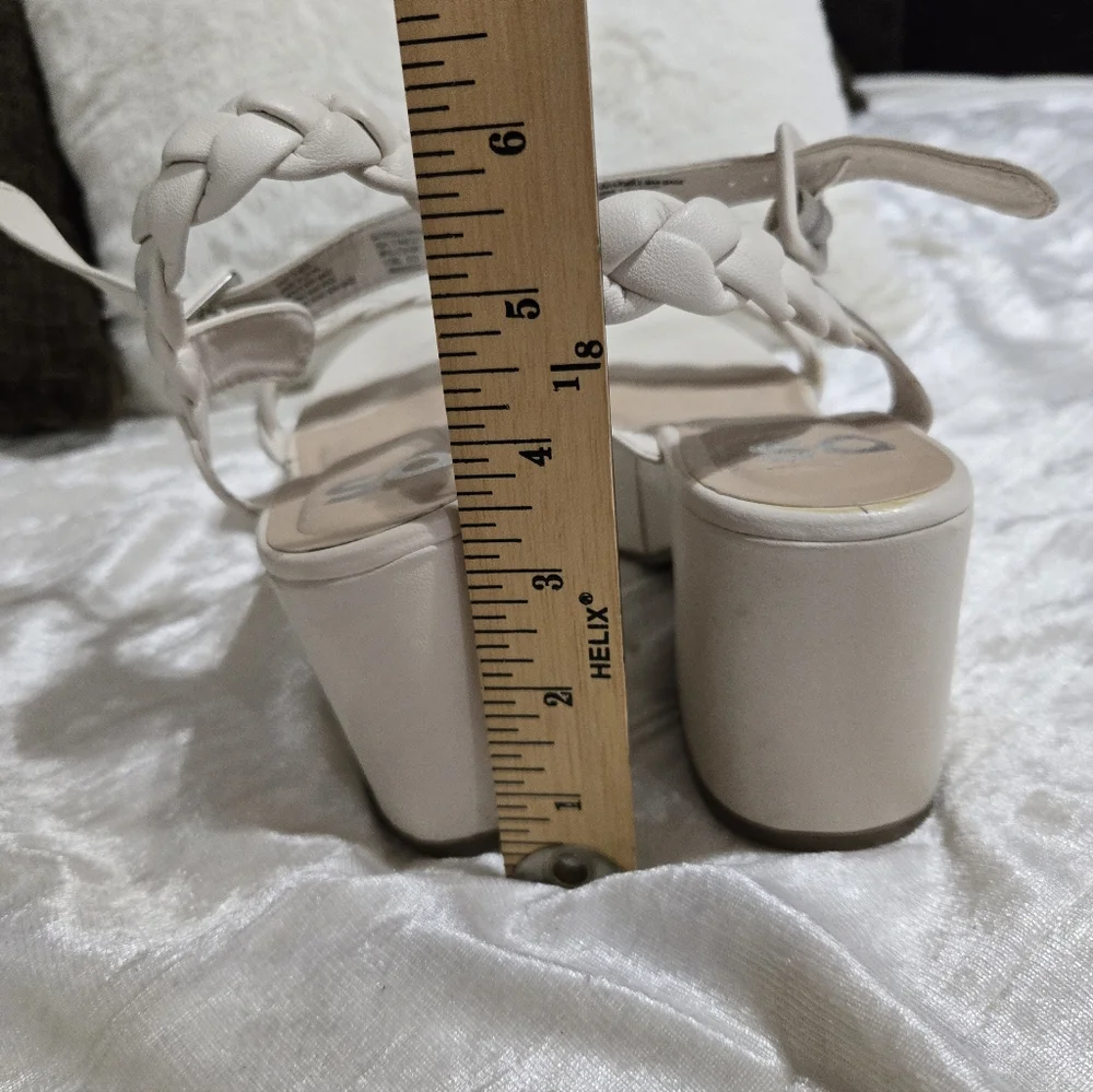 Cream Wedge Sandals By SO size 7 1/ 2. Worn Once!